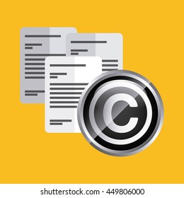 Copyright concept represented by document icon. Colorfull and flat illustration. 