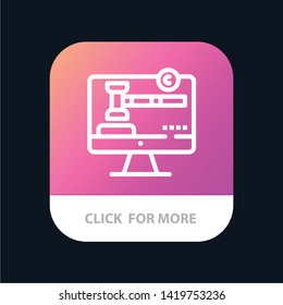 Copyright, Copyright, Digital, Law Mobile App Button. Android and IOS Line Version