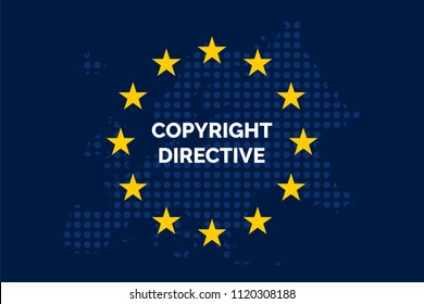 Copyright In The Digital Single Market Concept On European Union Flag