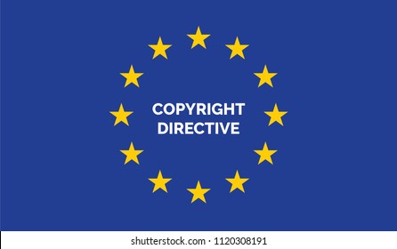 Copyright in the Digital Single Market concept on European Union flag