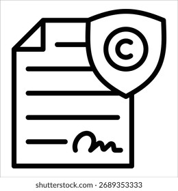 Copyright Document Icon Element For Design