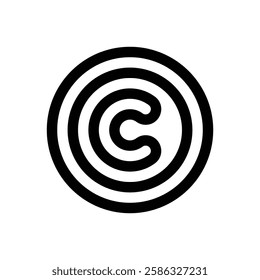 Copyright. Editable stroke vector icon.