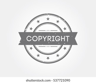 copyright. gray stamp sign
