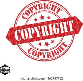Copyright grunge stamp.Vector.