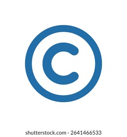 Copyright icon. Black vector illustrtion.
