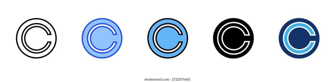Colección de íconos de Derechos de autor con múltiples estilos