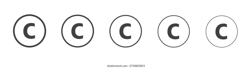 Diseño de icono de Derechos de autor, logotipo, App, interfaz de usuario. Ilustración vectorial, EPS