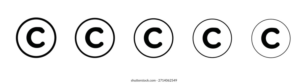 Diseño de icono de Derechos de autor, logotipo, App, interfaz de usuario. Ilustración vectorial, EPS
