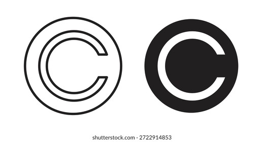 Icono de Derechos de autor diseña la colección para el móvil, UI, Web.