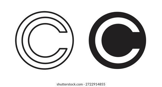 Icono de Derechos de autor diseña la colección para el móvil, UI, Web.