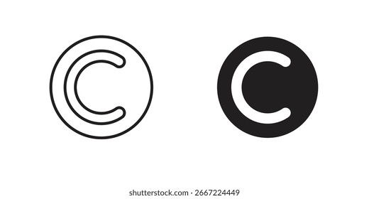 Icono del Derechos de autor. Vectores de los gráficos del doodle