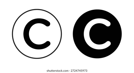 Icono de Derechos de autor. Signo plano lleno para el concepto móvil y el Diseño web
