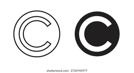 Icono de Derechos de autor. Signo plano lleno para el concepto móvil y el Diseño web