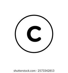 Copyright icon Flat fill set collection