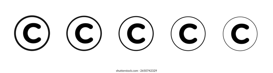 Icono de Derechos de autor Conjunto de ilustración plana Logotipo