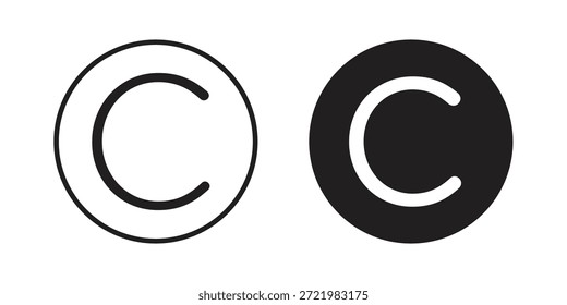 Icono de Derechos de autor Icono simple. Versión Liner - Vector de stock.