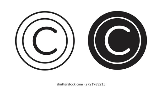 Icono de Derechos de autor Icono simple. Versión Liner - Vector de stock.