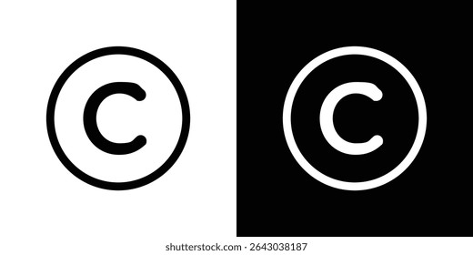Icono de Derechos de autor Vector de logotipo de estilo plano. perfecto para diseños de UI
