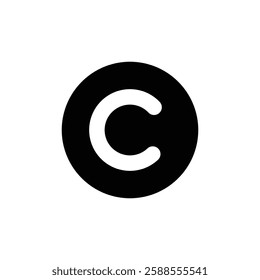 Copyright icon Flat vector set outline