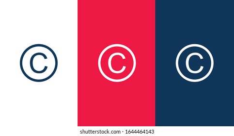 Copyright-Icon-Illustration, einzelne Vektorillustration-Symbol