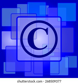 Copyright icon. Internet button on abstract background. 