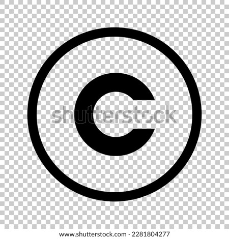 Copyright icon isolated on transparent background. Vector.