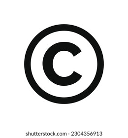 Icono de derechos de autor aislado en fondo blanco