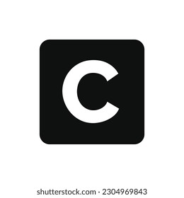 Icono de derechos de autor aislado en fondo blanco