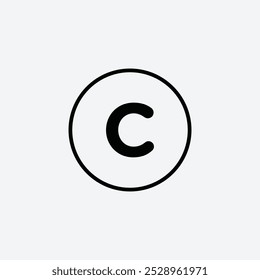 Copyright icon isolated on the white background.