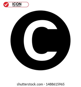 copyright icon isolated sign symbol vector illustration - high quality black style vector icons
