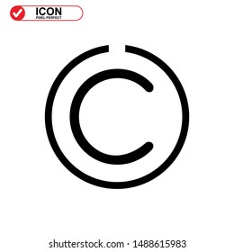 copyright icon isolated sign symbol vector illustration - high quality black style vector icons
