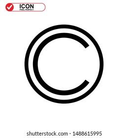 copyright icon isolated sign symbol vector illustration - high quality black style vector icons
