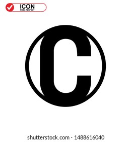 copyright icon isolated sign symbol vector illustration - high quality black style vector icons
