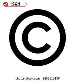 copyright icon isolated sign symbol vector illustration - high quality black style vector icons
