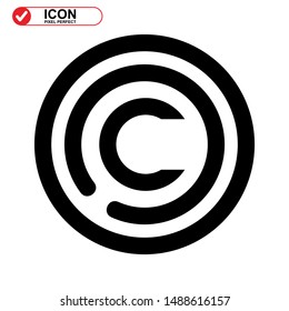 copyright icon isolated sign symbol vector illustration - high quality black style vector icons
