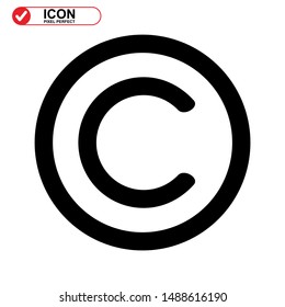 copyright icon isolated sign symbol vector illustration - high quality black style vector icons
