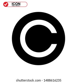 copyright icon isolated sign symbol vector illustration - high quality black style vector icons
