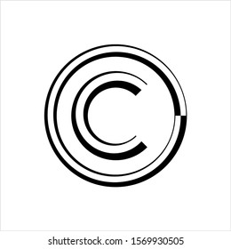 Copyright Icon, Copyright Letter C Symbol Vector Art Illustration