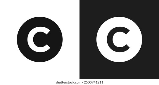 Copyright icon line art vector