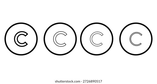 Icono de Derechos de autor Ilustración vectorial de estilo lineal. Pictograma de símbolo de Vector