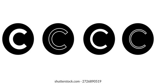 Ícone Copyright Ilustração de vetor de estilo linear. Pictograma de símbolo vetorial