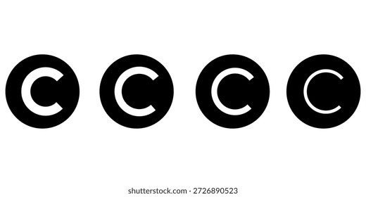 Icono de Derechos de autor Ilustración vectorial de estilo lineal. Pictograma de símbolo de Vector