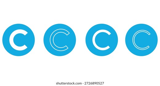 Icono de Derechos de autor Ilustración vectorial de estilo lineal. Pictograma de símbolo de Vector