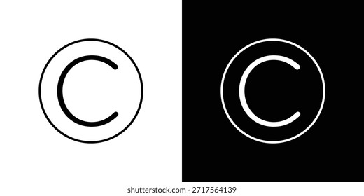 Icono de Derechos de autor Icono de Vector lineal. Líneas de trazo editables.