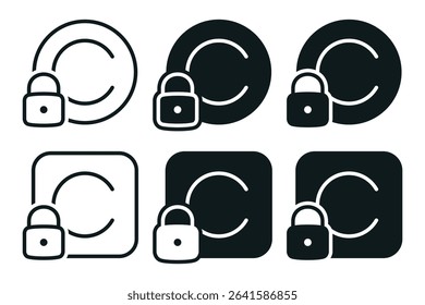 Copyright icon locked. Vector illustration