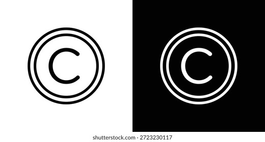 Concepto de logotipo de icono de Derechos de autor en trazos