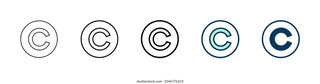 Diseño del logotipo del icono del Derechos de autor. signo y símbolo del Derechos de autor