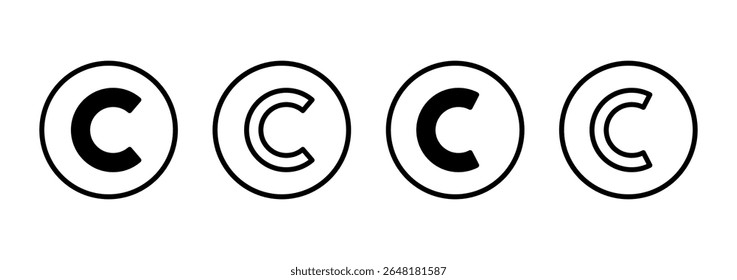 Diseño del logotipo del icono del Derechos de autor. signo y símbolo del Derechos de autor