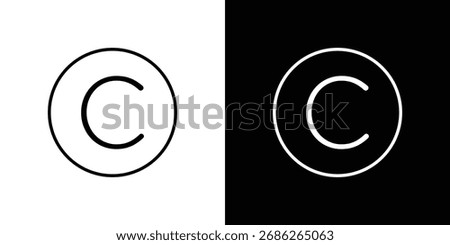 Copyright icon logo vector designs. icon set in a black and white strokes