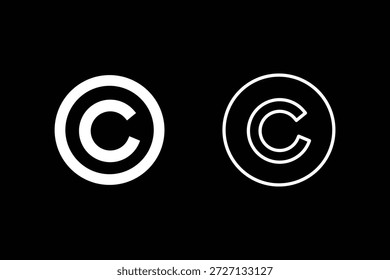 Plantilla de Vector de logotipo de icono de Derechos de autor. Marca comercial de Derechos de autor y Ilustración vectorial de iconos de símbolos registrados. Símbolo de la Marca comercial del TM. conveniente para cualquier diseño del Sitio web del negocio para el Web y el uso móvil